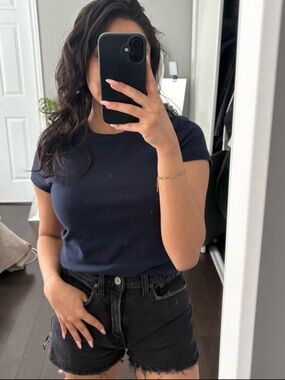 🩳2 FOR $20🩳 Abercrombie The Mom Short High Rise Black Denim